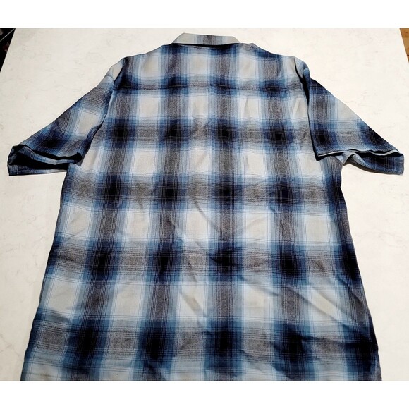 CAL TOP Royal Blue White Gray Shirt Plaid Old School Flannel Type NWOT - Picture 2 of 8